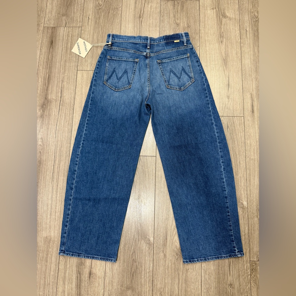 MOTHER High-Rise Straight Jeans in Medium Blue Wash - Picture 13 of 13